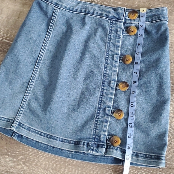 Free People Little Daisies Denim Mini Skirt - Picture 6 of 9